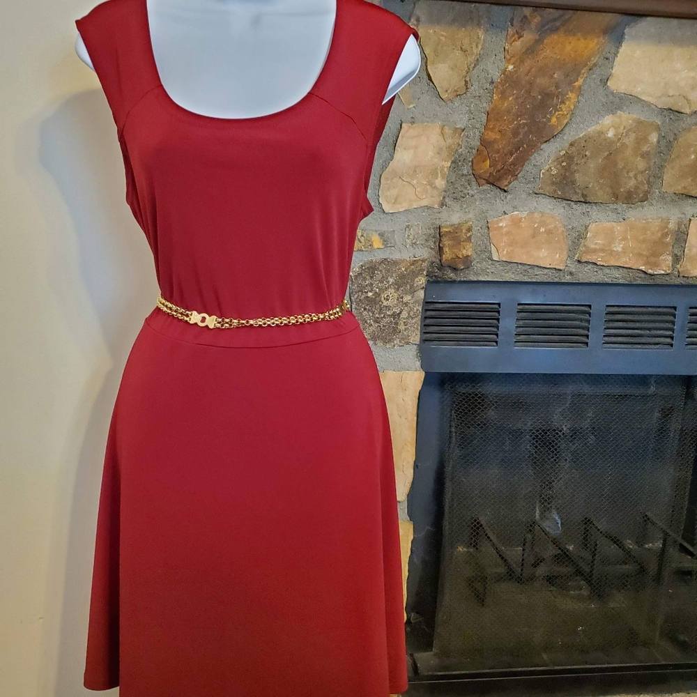 Open back red dress